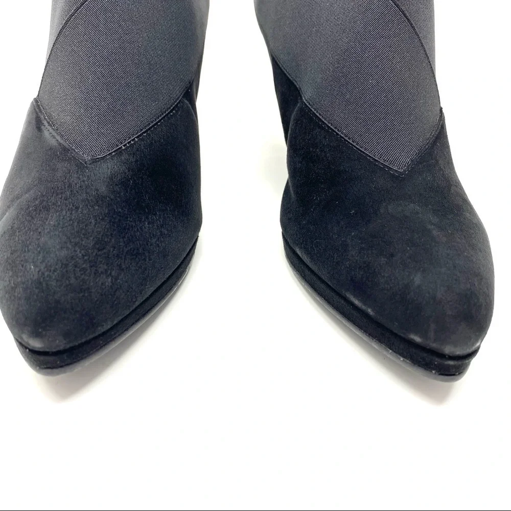 Stuart Weitzman black suede heels booties